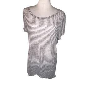 Sonoma XL Gauzy lightweight Striped Boho distressed stretchy knotted keyhole Top